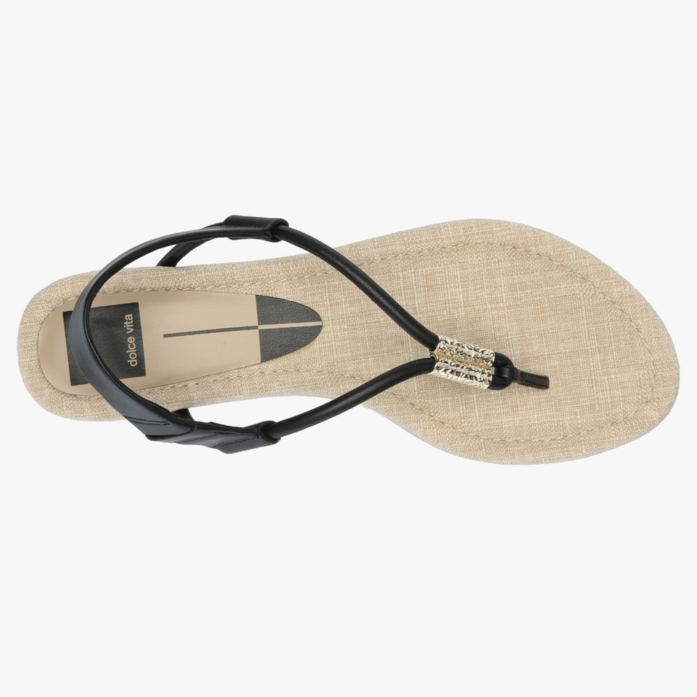 Dolce Vita Black and Tan Sandals with Minimalist Design
